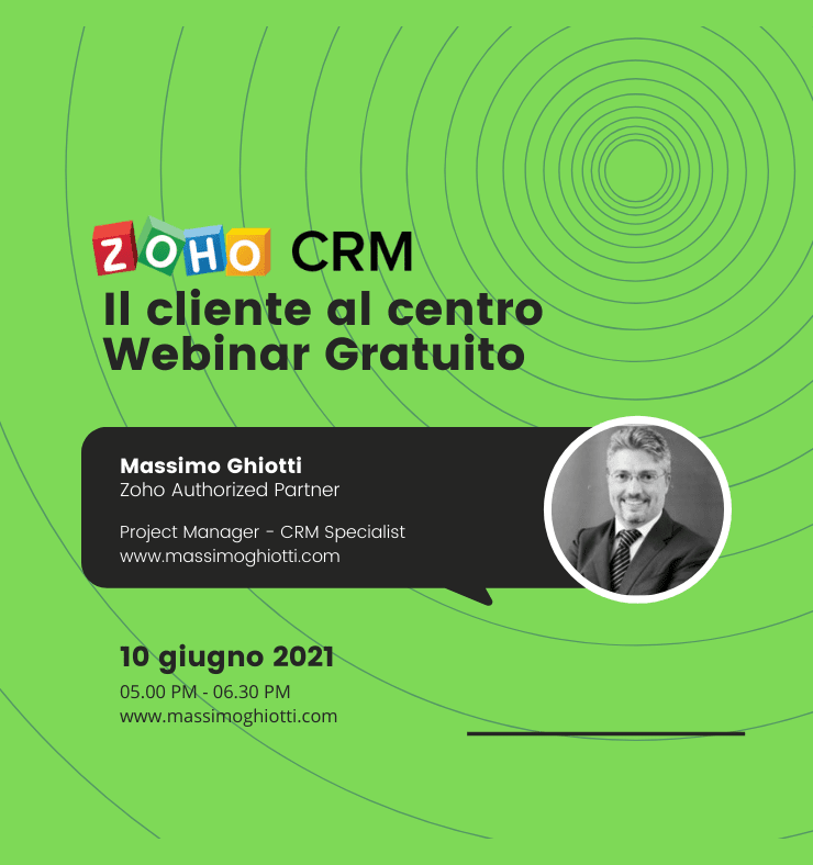 WEBINAR GRATUITO - ZOHO CRM - IL CLIENTE AL CENTRO