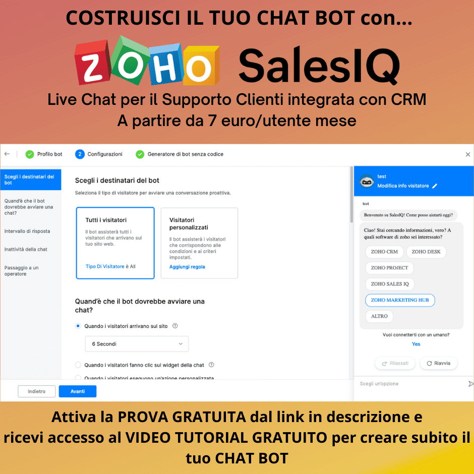 Costruisci il tuo CHAT BOT con ZOHO SalesIQ