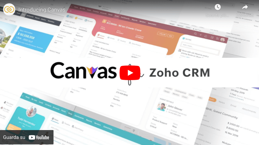 ZOHO CRM introduce CANVAS - personalizza il CRM con il design che preferisci