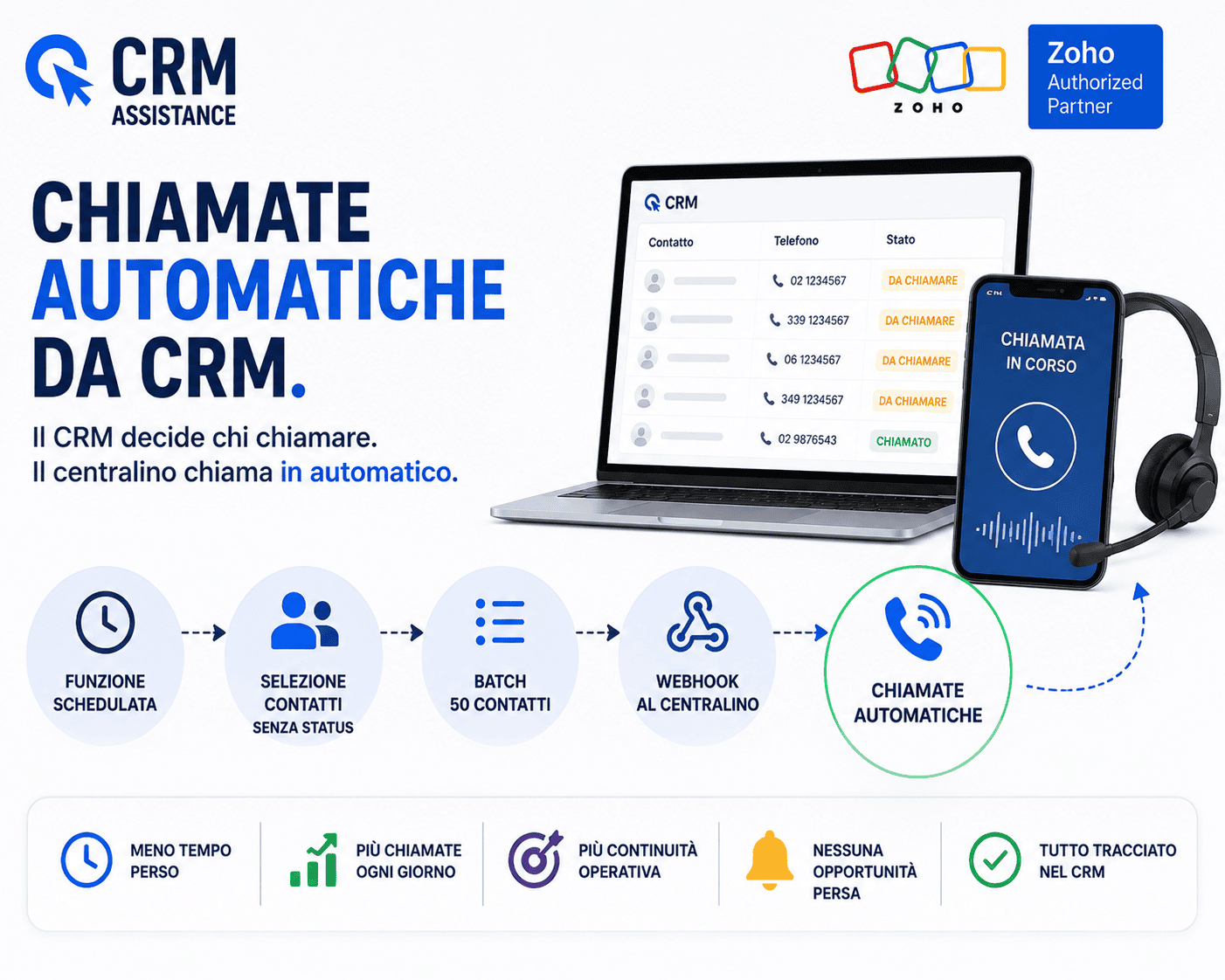 Automatizza le chiamate commerciali direttamente dal tuo CRM