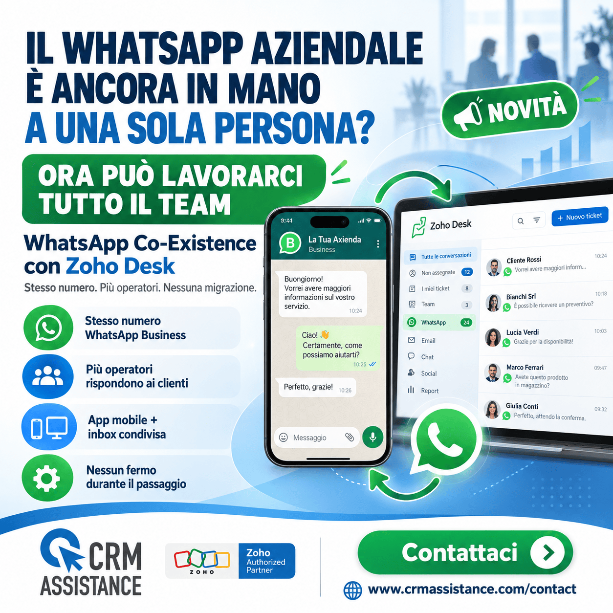 WhatsApp Business: finalmente tutto il team può rispondere ai clienti con lo stesso numero!